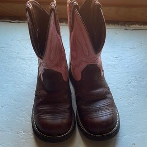 Justin Gypsy pink leather boots size 6 1/2